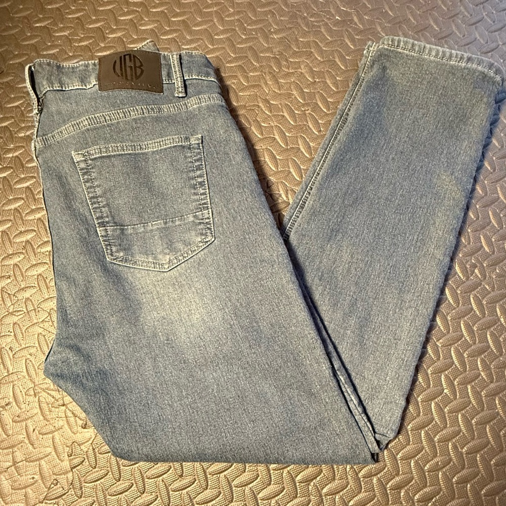 Vintage Genes Black Men's Slim Fit Denim Jeans Size 38x32